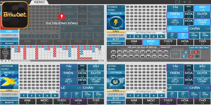 Chơi keno BMWBET cơ bản